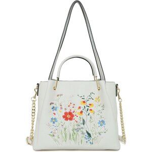 Women's Top Shoulder Handle Embroidered Designer Soft Vegan Leather Bag